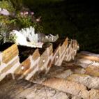 Natursteintreppe von Karl Sailer mit integrierter Beleuchtung bei Nacht